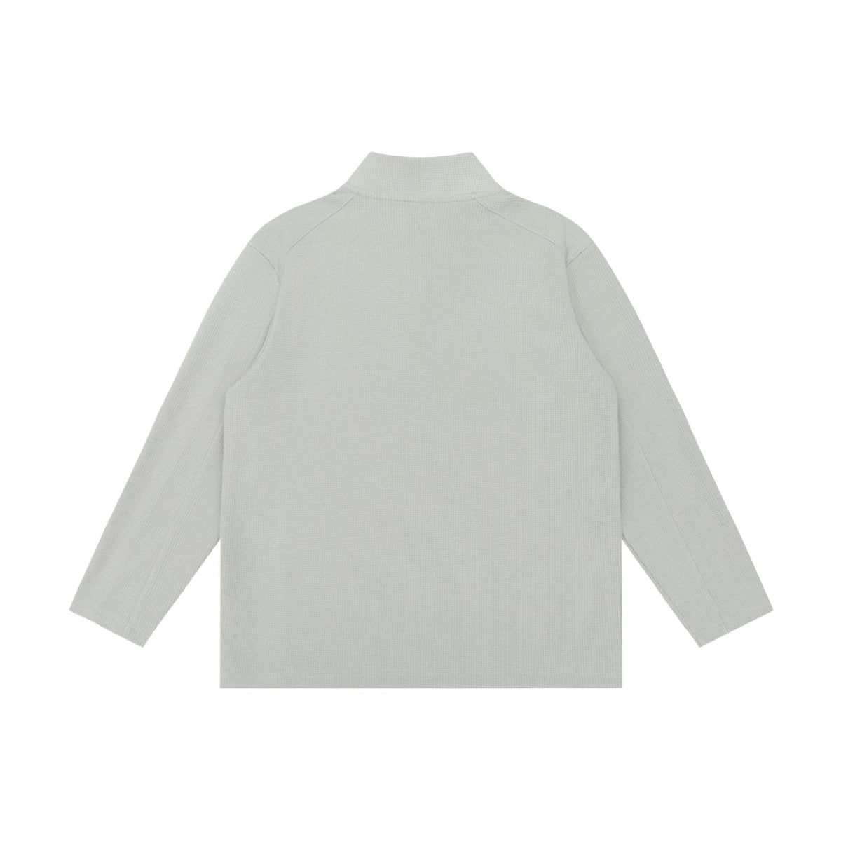 Unisex Waffle Structure Half-Zip Pullover with Troyer Collar and Relaxed Fit EVA-US