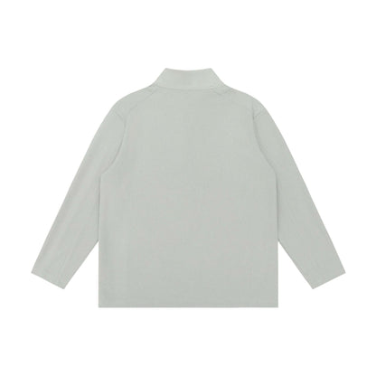 Unisex Waffle Structure Half-Zip Pullover with Troyer Collar and Relaxed Fit EVA-US