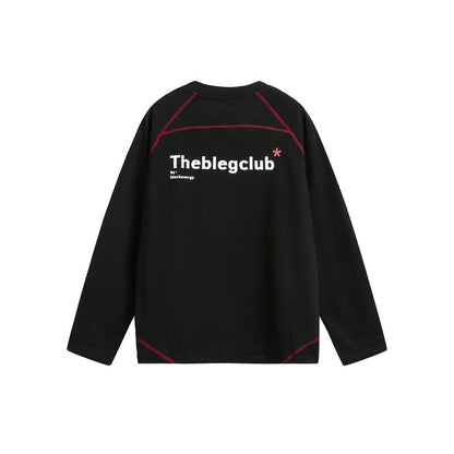 Unisex Relaxed-Fit Long Sleeve Shirt with Crew Neck, Contrasting Flatlock Seams and Soft Loopback Finish EVA-US