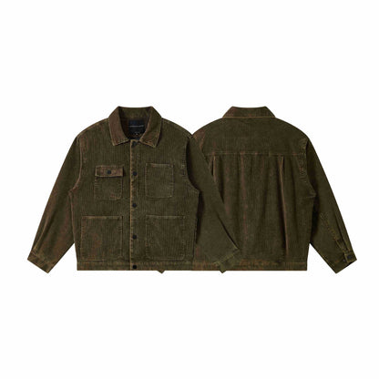 Men's cord workwear blouson with flap pockets and boxy fit EVA-US