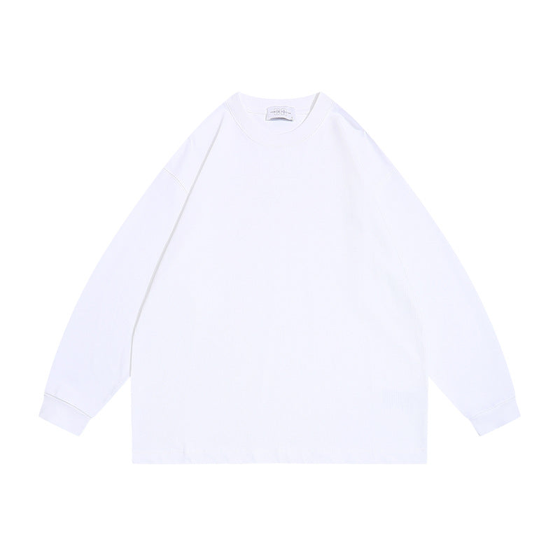 Unisex Oversize-Longsleeve Shirt made of heavy cotton blend with round neckline and ribbed cuffs EVA-US