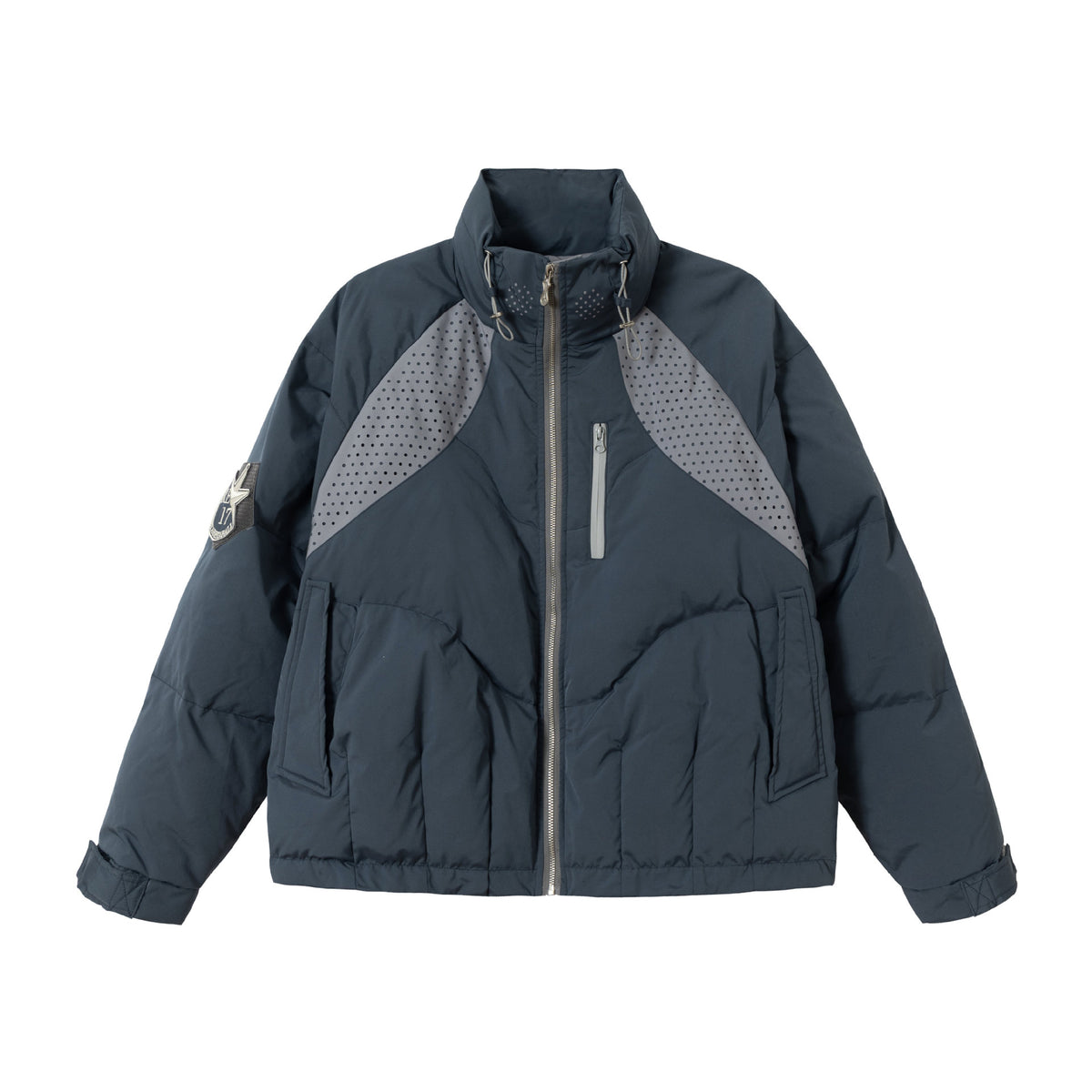 Men's short padded winter jacket with a high stand-up collar EVA-US