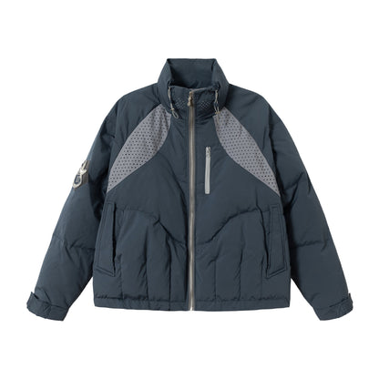 Men's short padded winter jacket with a high stand-up collar EVA-US