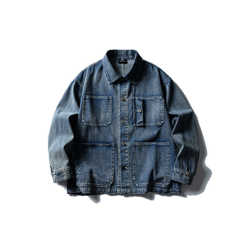 Unisex Boxy-Denim-Blouson with four patch pockets EVA-US