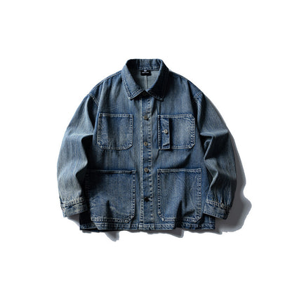 Unisex Boxy-Denim-Blouson with four patch pockets EVA-US
