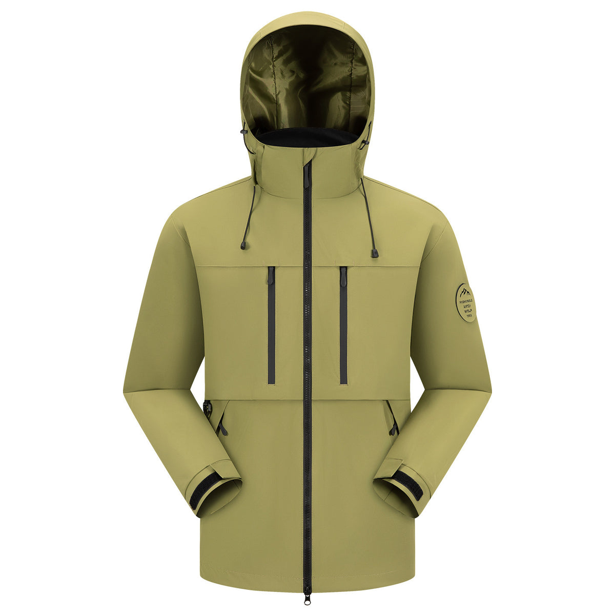 Men's Waterproof Breathable Softshell Outdoor Jacket with Adjustable Hood EVA-US