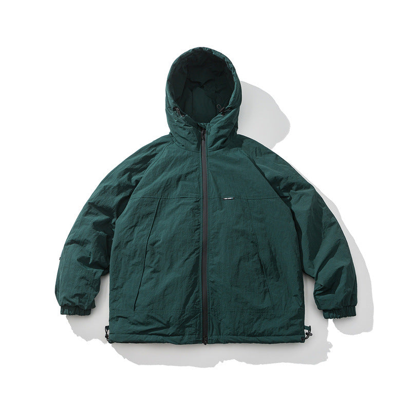 Unisex Lightweight Boxy Insulation Jacket with Hood and Adjustable Hem EVA-US