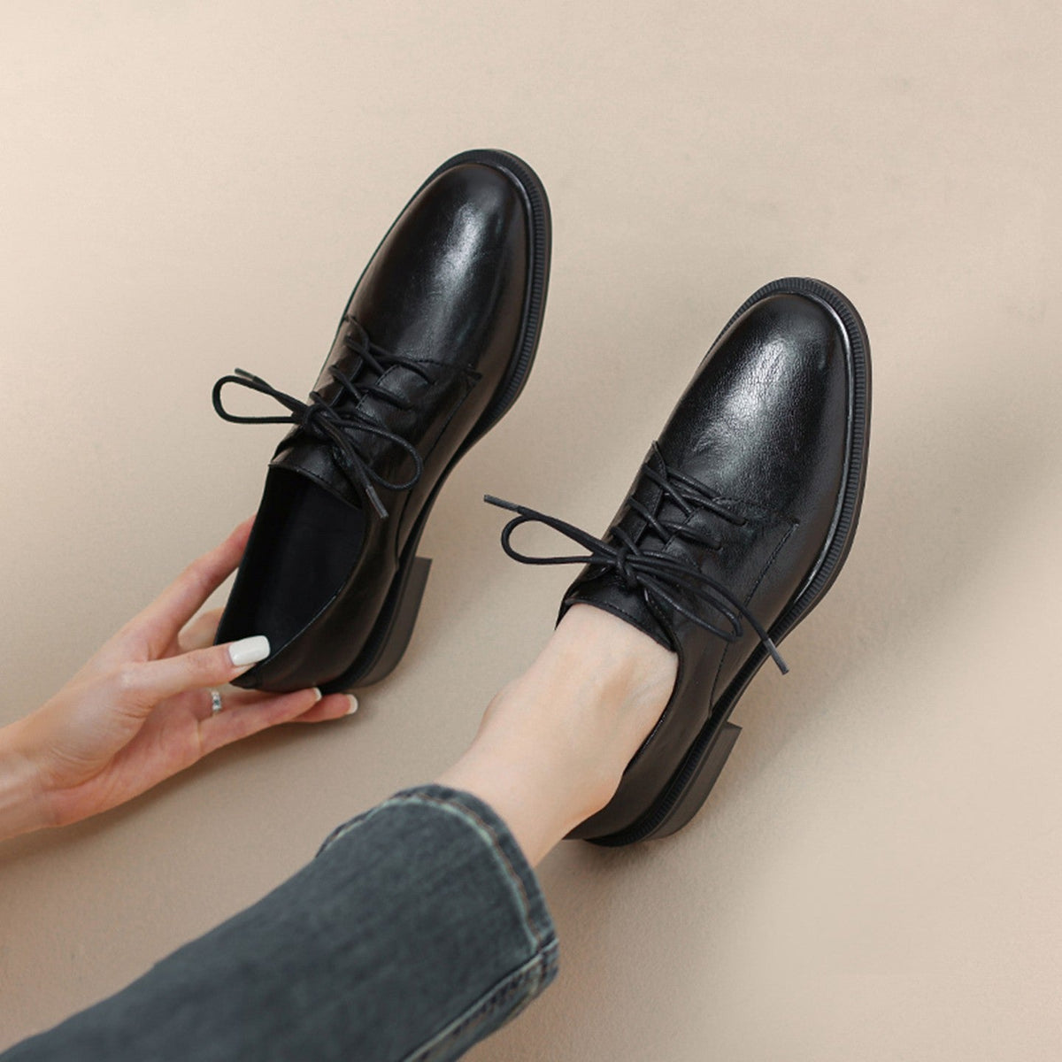 Women's Classic Leather Lace-up Shoes EVA-US