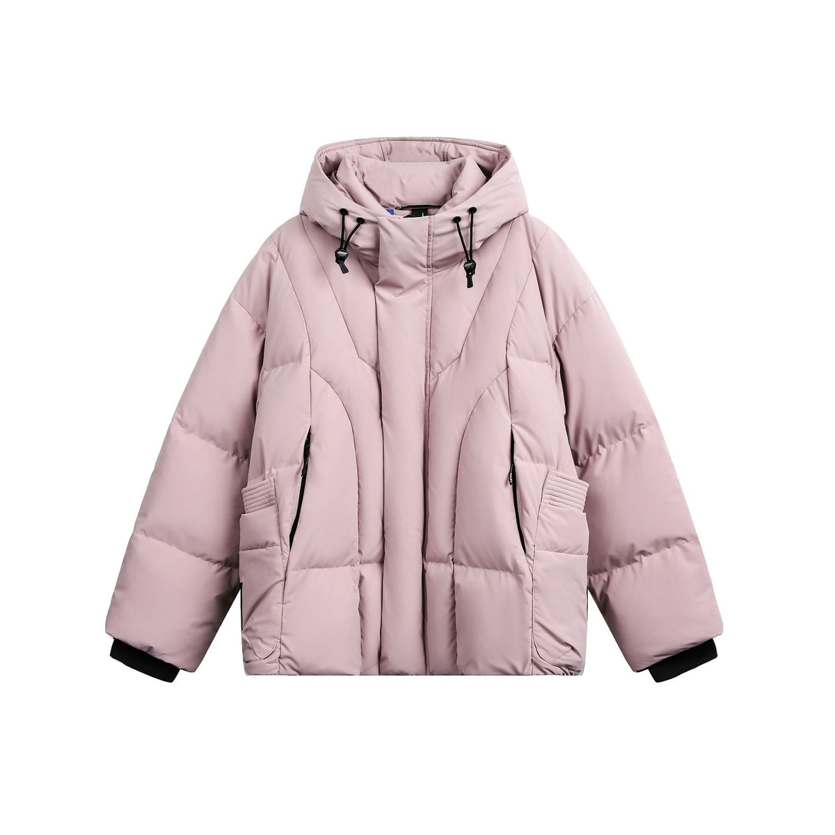 Ladies wide-cut padded parka with high collar, hood, and cargo pockets EVA-US