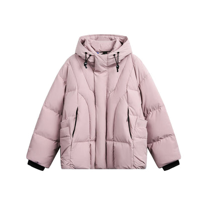Ladies wide-cut padded parka with high collar, hood, and cargo pockets EVA-US