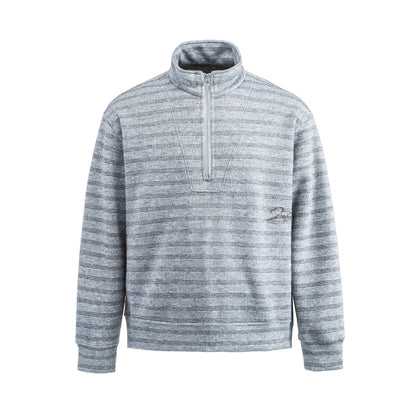 Men's Structured Half-Zip Knit Sweater with Stand Collar EVA-US