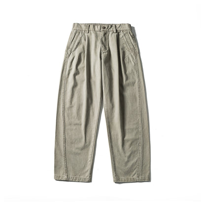 Women's High-Waist Relaxed-Fit Utility Pants with Seam Panels and Elastic Waistband EVA-US