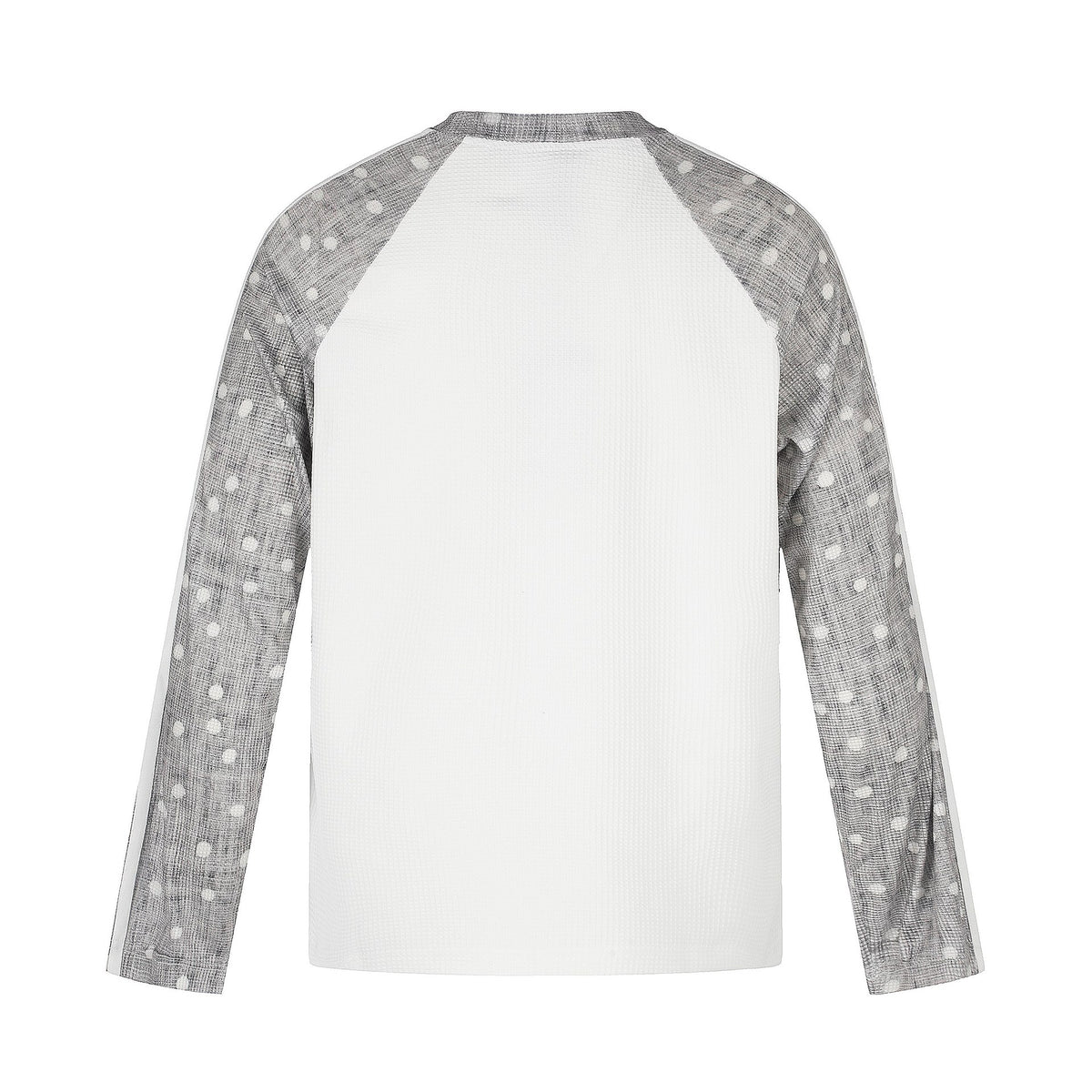Unisex Waffle Structure Sweatshirt with Transparent Contrast Sleeves, Raglan and Side Stripes EVA-US