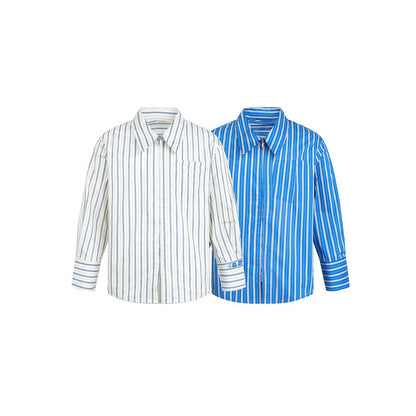 Women Boxy Shirt with Full Zipper, Kent Collar and Breast Pocket EVA-US