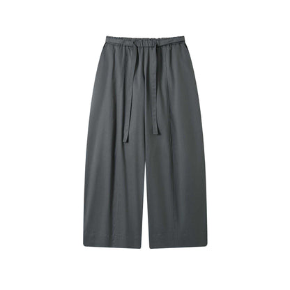 Women's culotte pants with high waist, wide leg, and tie belt EVA-US