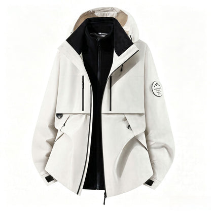 Men's three-layer softshell outdoor jacket with removable fleece lining and hood EVA-US