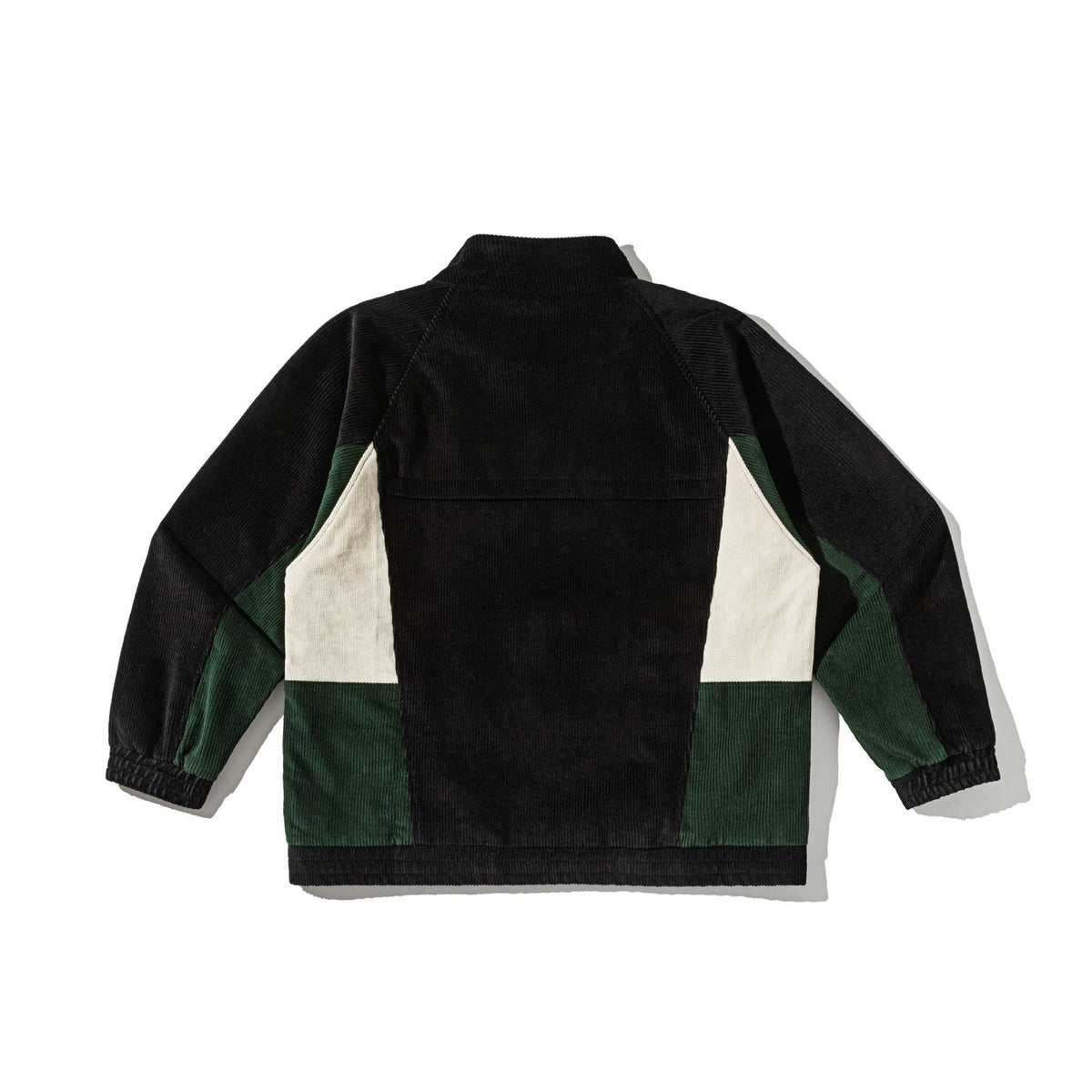 Unisex Short Cut Cord Track Jacket in Retro Utility Style with Stand-up Collar EVA-US