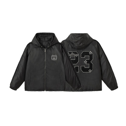 Unisex Boxy-padded Hoodie with Embroidered Coat of Arms EVA-US