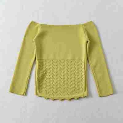 Women's Two-Piece Knit Set with off-the-shoulder Neckline and Bodycon Pencil Skirt EVA-US