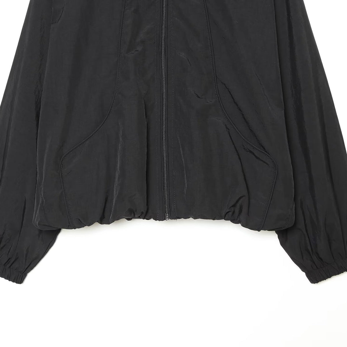 Women's Oversize Bomber Jacket in Cropped Style with High Funnel Neck EVA-US
