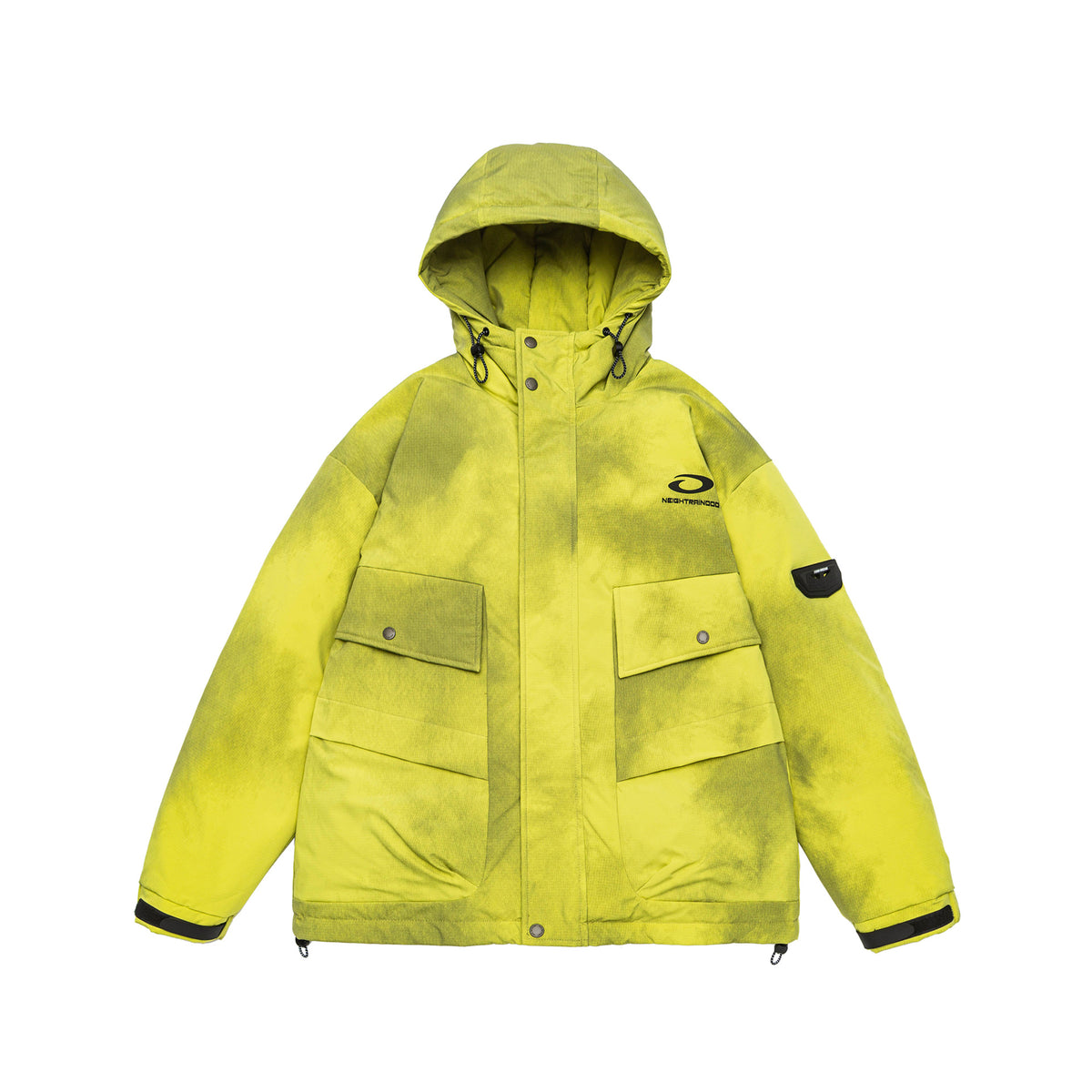 Men's Padded Parka Jacket with Hood and Utility Pockets EVA-US