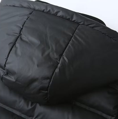 Women Hybrid Padded Jacket with Softshell Sleeves and Hood EVA-US