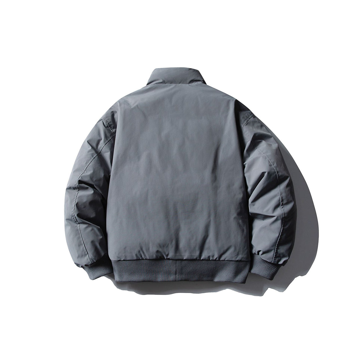 Men's Short Boxy Thermal Bomber Jacket with Geometric Quilting and High Stand-Up Collar EVA-US