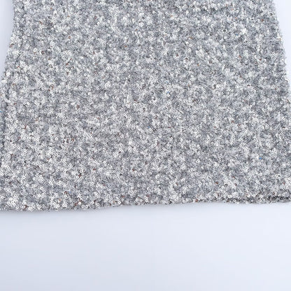 Women's Sequin Mini Dress with Long Sleeves and Boat Neck