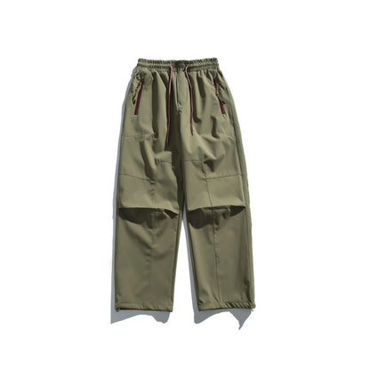 Men's cargo pants with elastic waistband, knee panels, and zip hem EVA-US