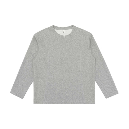Women's Fine Cotton Long Sleeve Shirt with Straight Hem and Decorative Stitch Detail EVA-US