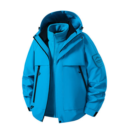 Men's two-in-one waterproof winter parka with removable fleece inner jacket EVA-US