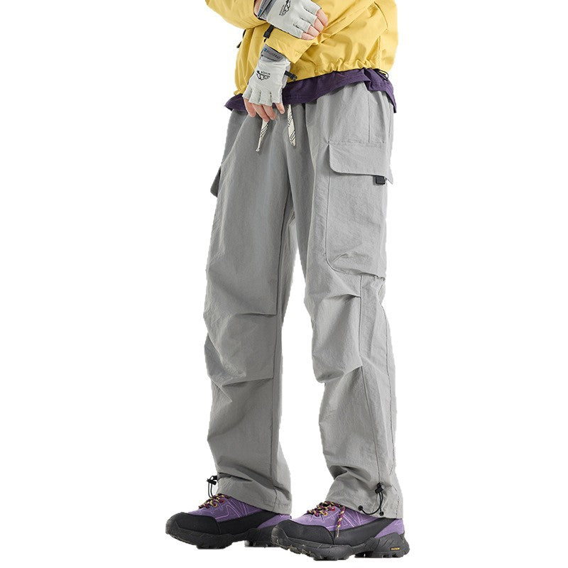 Men's Lightweight Technical Cargo Trekking Pants with Drawstring Waist, Utility Pockets and Adjustable Leg Openings EVA-US