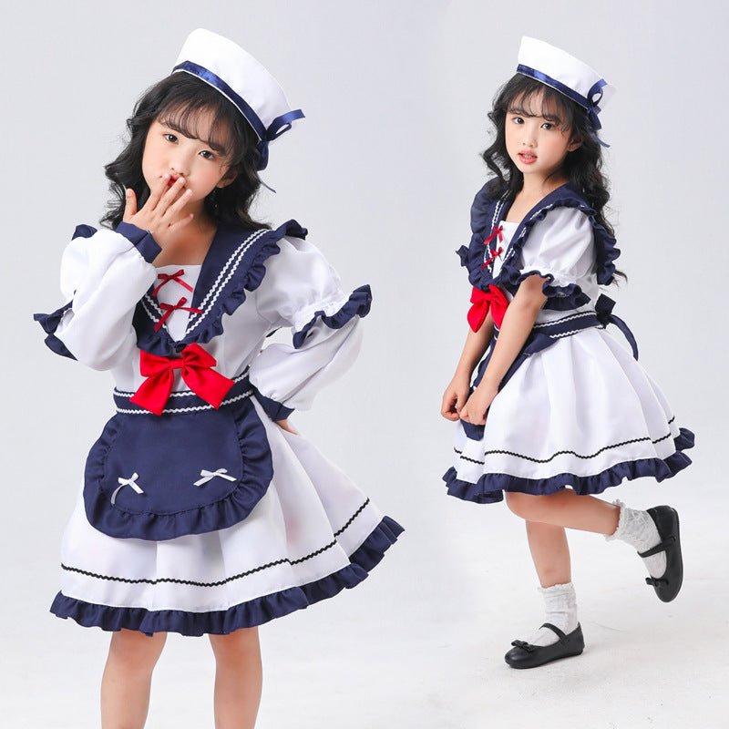 Girl's sailor dress with ruffle details EVA-US