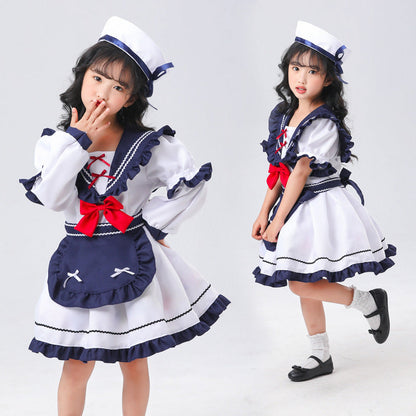 Girl's sailor dress with ruffle details EVA-US