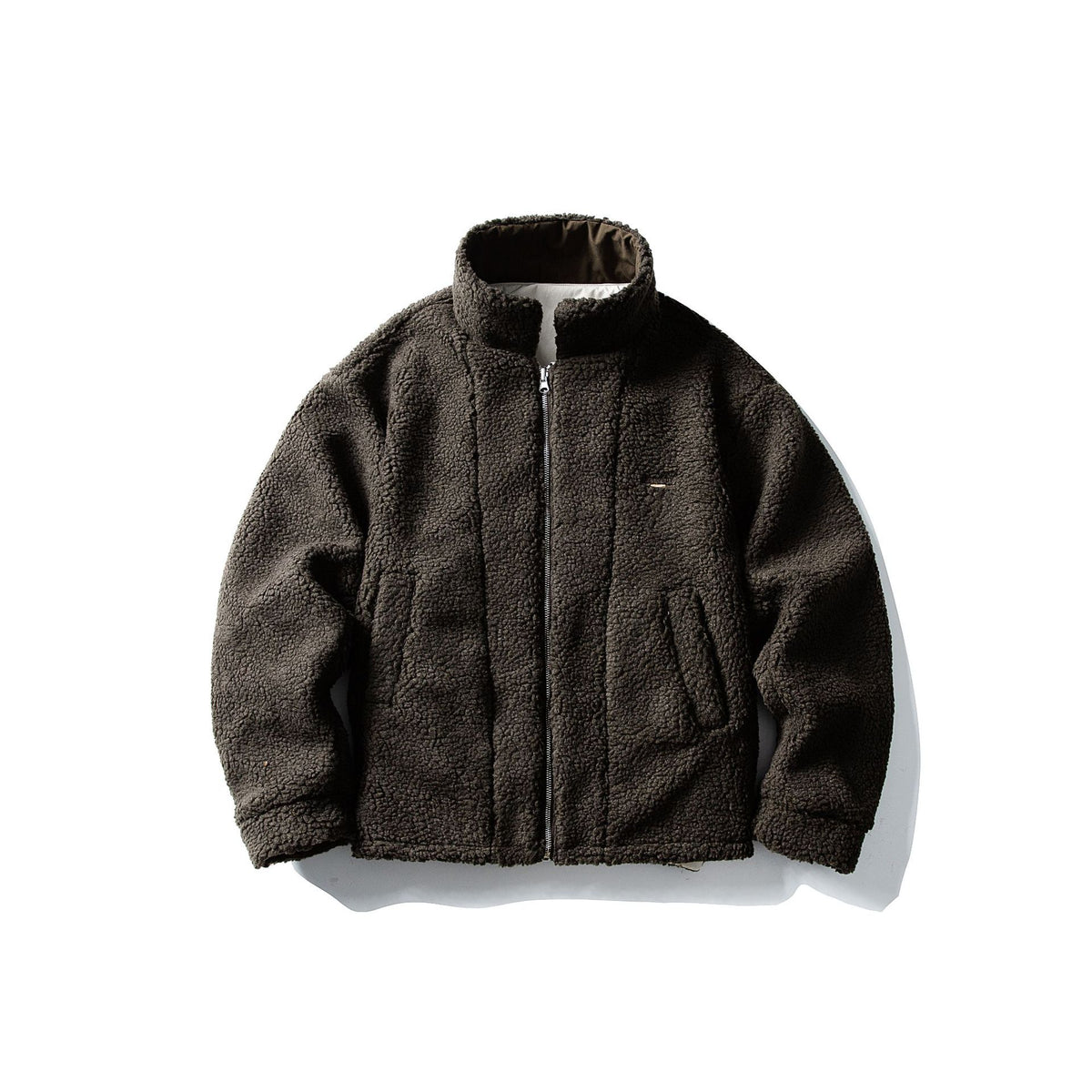 Men's short-cut insulated blouson with sherpa collar and flap pockets EVA-US