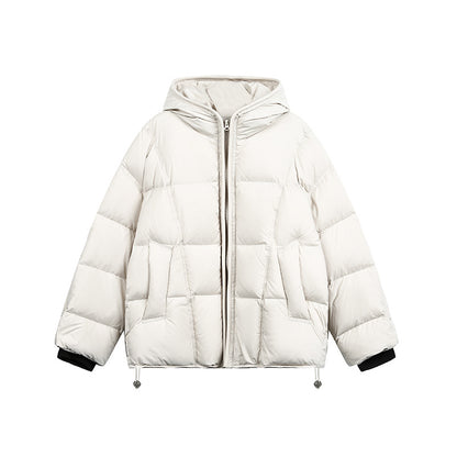 Women Short Padded Hooded Jacket with Drawstring and Zipper EVA-US