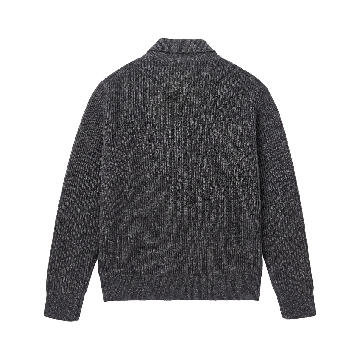 Men's knit sweater with polo collar and distinctive ribbed structure EVA-US