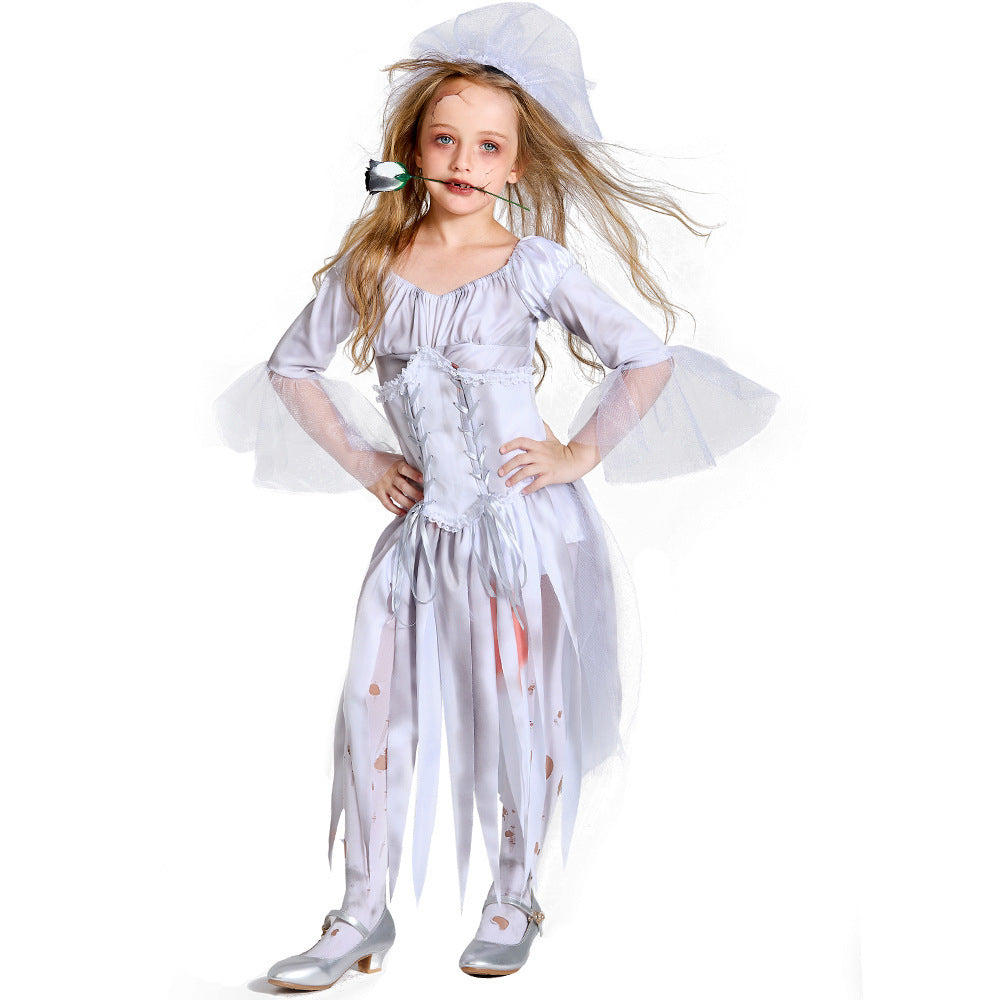 Men's Creepy Ghost Costume with Stylish Hat and Torn Details EVA-US