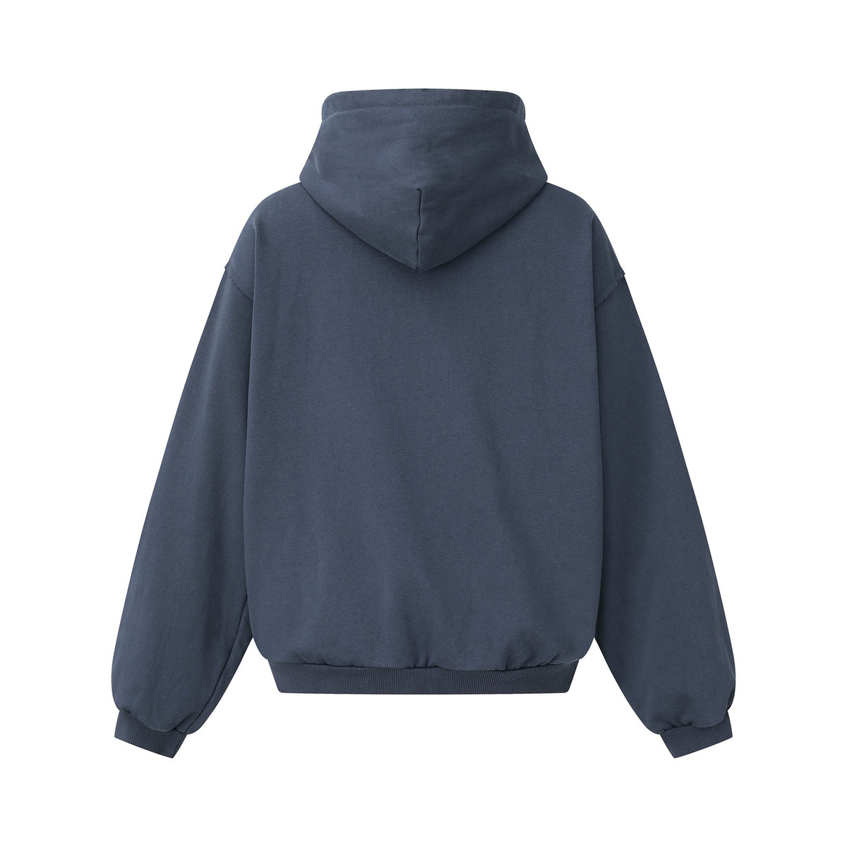 Unisex Oversized Zip-Hoodie in Boxy-Cut with frayed hem edges and kangaroo pocket EVA-US