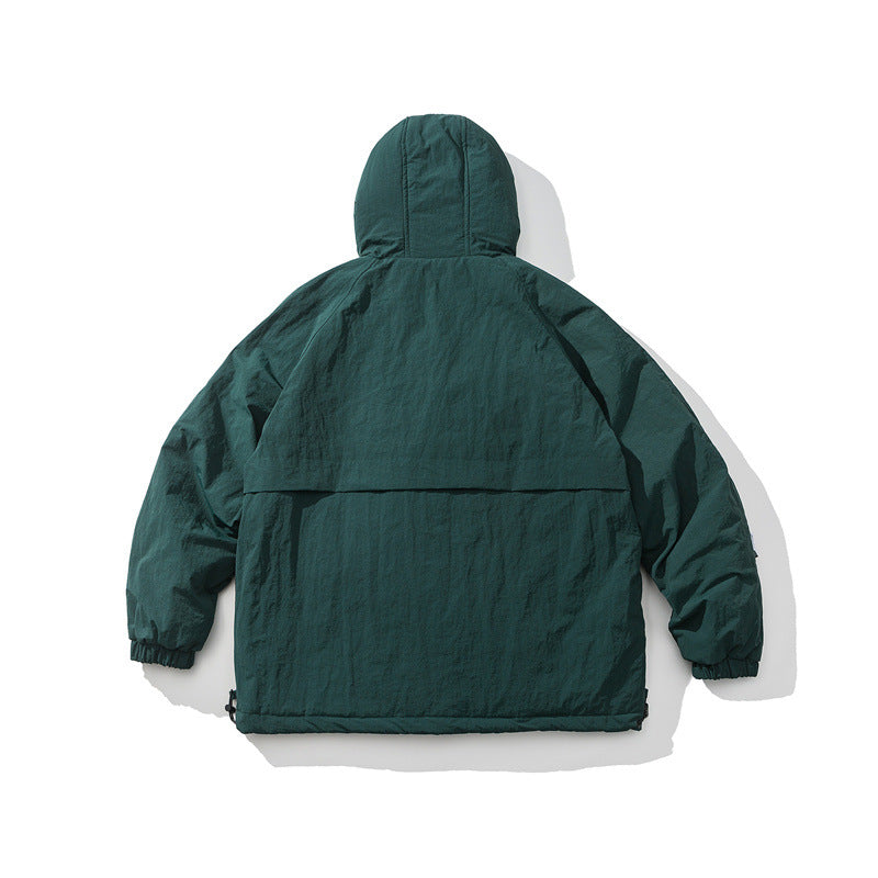 Unisex Lightweight Boxy Insulation Jacket with Hood and Adjustable Hem EVA-US