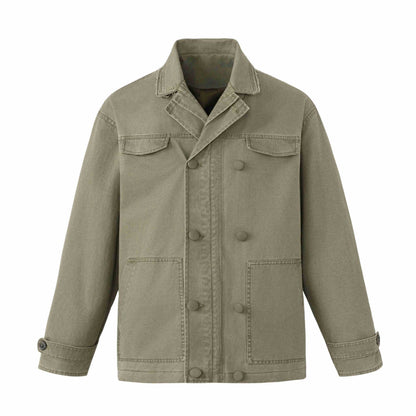 Unisex Robust Canvas Workwear Blouson with double button-free row, patch front pockets, and reinforced sleeves EVA-US