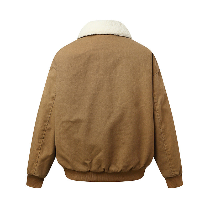 Unisex Padded Boxy Bomber Jacket with Teddy Collar EVA-US