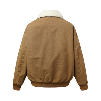 Unisex Padded Boxy Bomber Jacket with Teddy Collar EVA-US