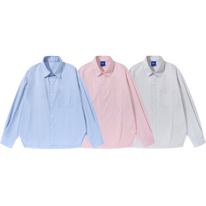 Women Oversize Boxy Shirt Blouse made of a lightweight cotton blend with chest pocket EVA-US