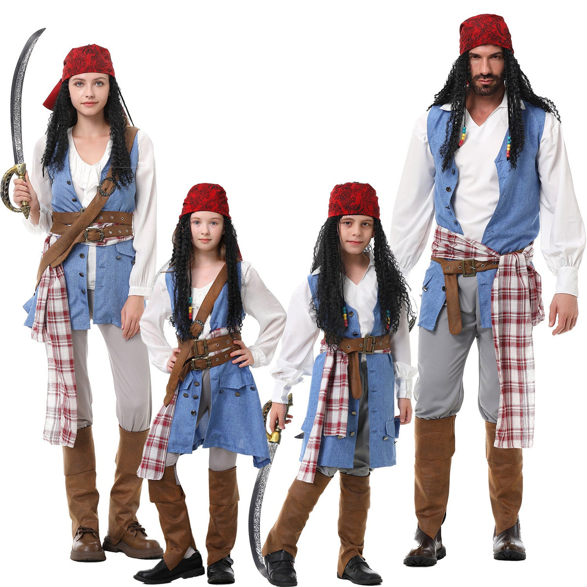 Boys pirate costume with detail-loving tailcoat and accessories EVA-US