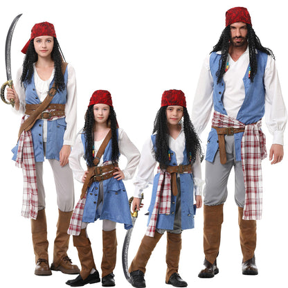 Boys pirate costume with detail-loving tailcoat and accessories EVA-US