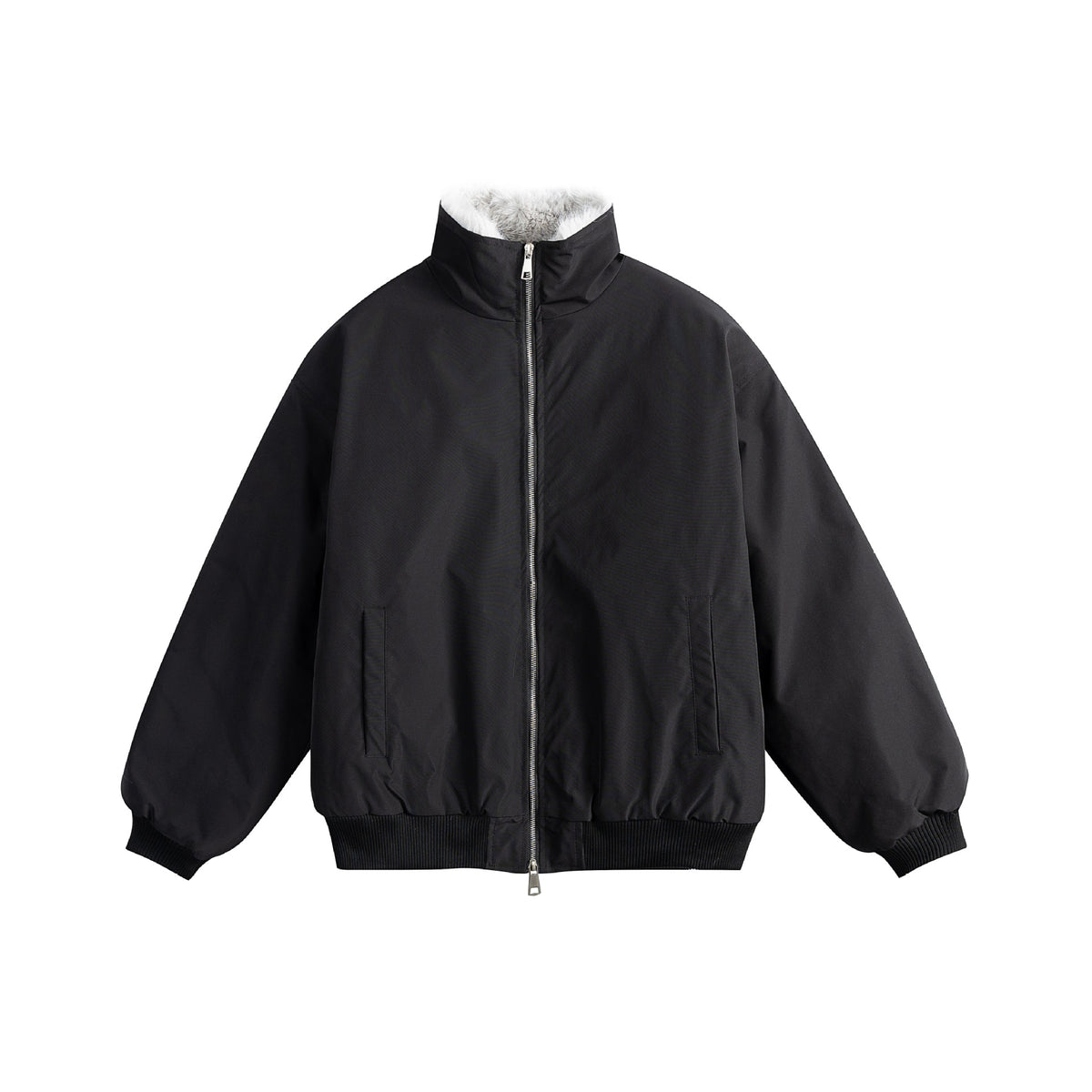 Unisex Boxy-padded Blouson with high stand-up collar and teddy lining EVA-US