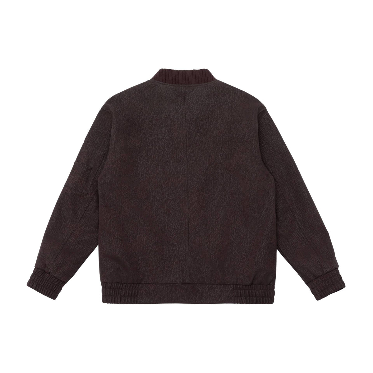 Unisex short bomber jacket with textured suede look and ribbed collar EVA-US