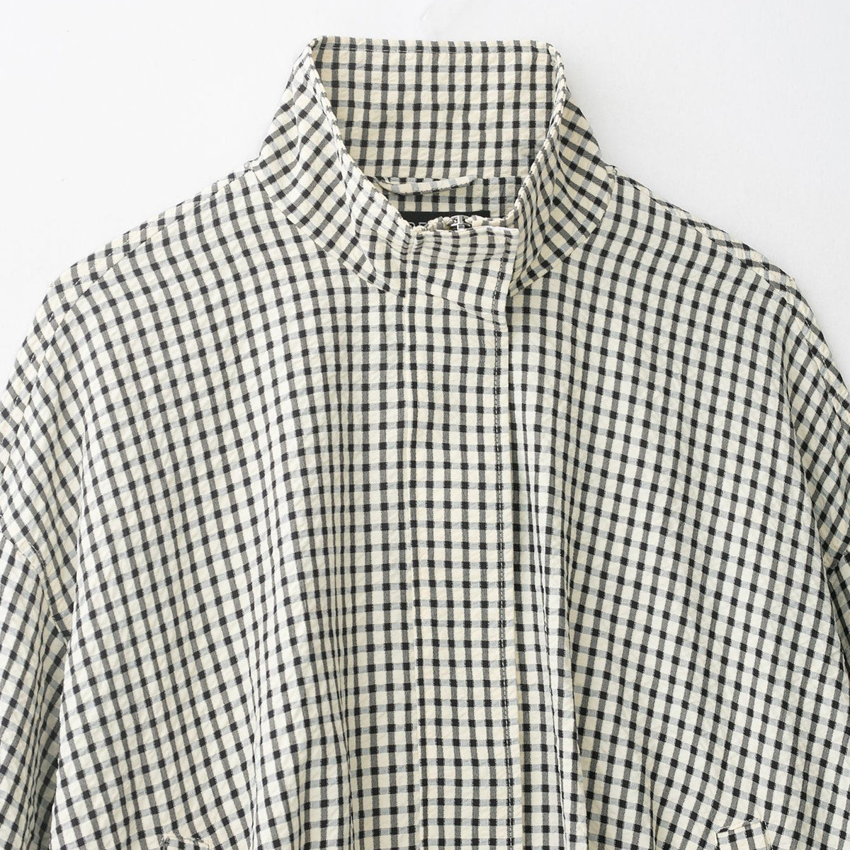 Women's Oversize Cropped Jacket with Stand-up Collar, Boxy Silhouette and Patch Pockets EVA-US