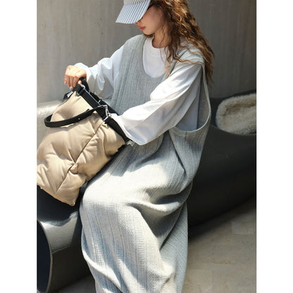 Women Small Perforated Bucket Crossbody Bag with Adjustable Shoulder Strap EVA-US